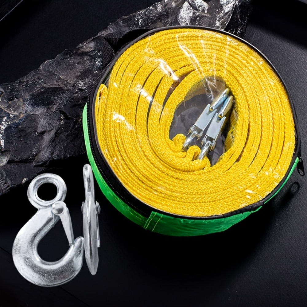 Recovery Tow Strap with Forged Steel Hook – 4M 13FT 11000LB Heavy Duty Winch Strap for Off-Road SUV Truck Pickup Emergency Vehicle Rescue