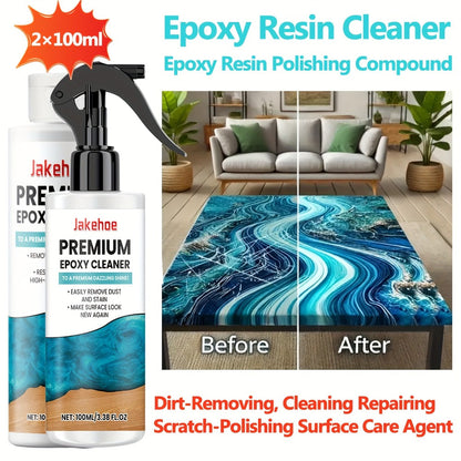 Epoxy Resin Polish & Cleaner 2pcs – Scratch Remover, High Gloss Restorer for Epoxy Surfaces