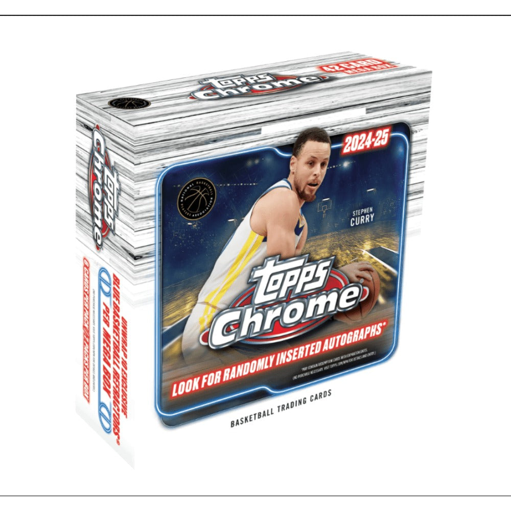 Topps Chrome Basketball Trading Cards Mega Box and One 8-Card Hobby Pack Bundle for 2024–25