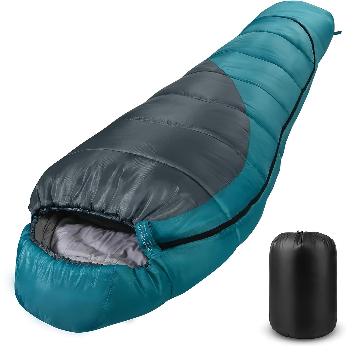 Mummy Sleeping Bag 15°F & 32°F – 3-4 Season Cold Weather Sleeping Bag for Adults, Ripstop Polyester Lining, Anti-Snag Zipper