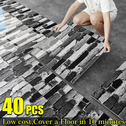 Marble Floor & Wall Decals 40-Pack Self-Adhesive Waterproof Removable Vinyl Sheets – Luxury Marble Pattern Tile Stickers for Bathroom