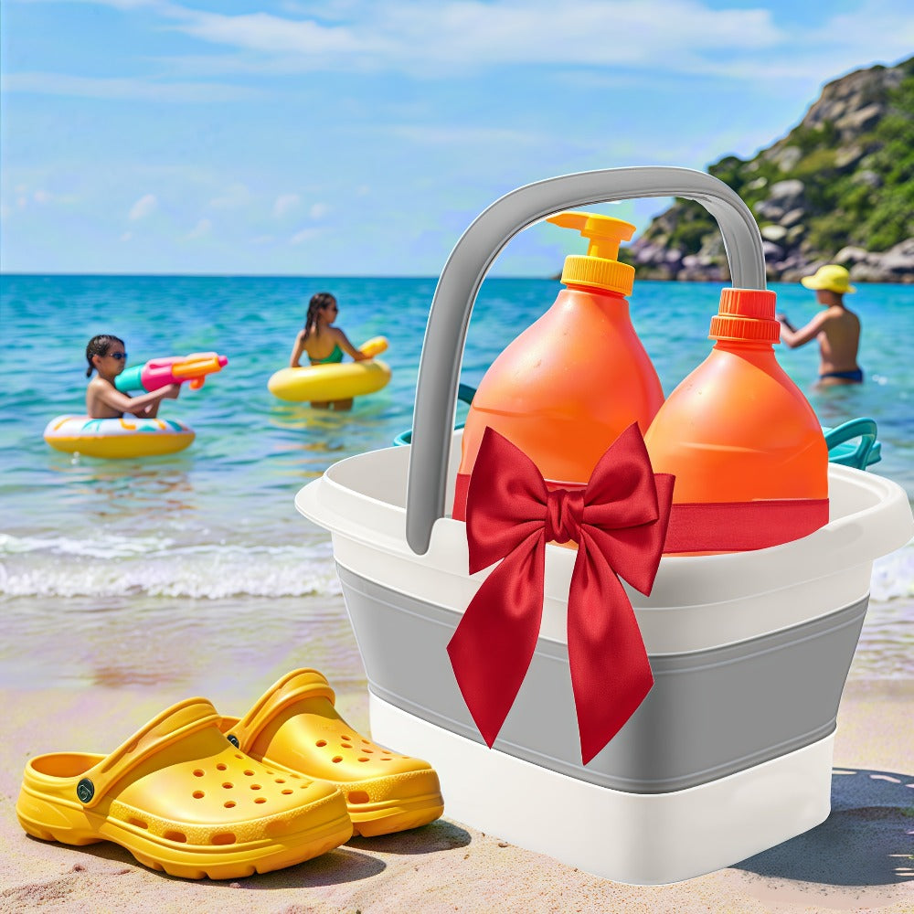 Foldable Foot Bath Tub Collapsible Foot Soak Basin 3.96 Gallon with Carry Handle Portable Pedicure Soaking Tub Space-Saving Easy Clean