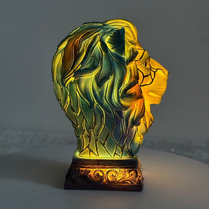 3D Resin Animal Night Light, Bohemian Vintage Dragon, Owl & Sea Turtle Stained Desk Lamp for Bedroom