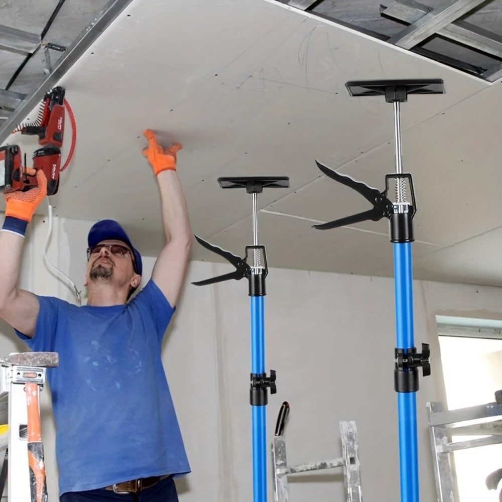 Adjustable Steel Support Rods for Drywall & Cabinet Installation, Extendable Construction Support Poles 19.7"-45.3" / 45"-114"