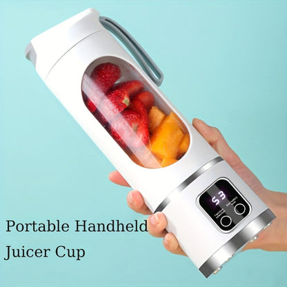 Portable Juicer USB Rechargeable with LED Display - Handheld Personal Blender for Smoothies, Juice & Ice Crush
