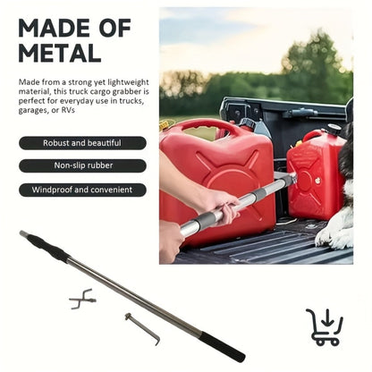 Telescopic Truck Grab Bar Set Stainless Steel Adjustable Length Anti-Slip Grips 59 Inch for Pickups Trucks Trailers Warehouses Construction