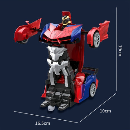 Robot Deformation Car for Kids 1:18 Blue & Red, One-Button Transform Remote Control Stunt Vehicle