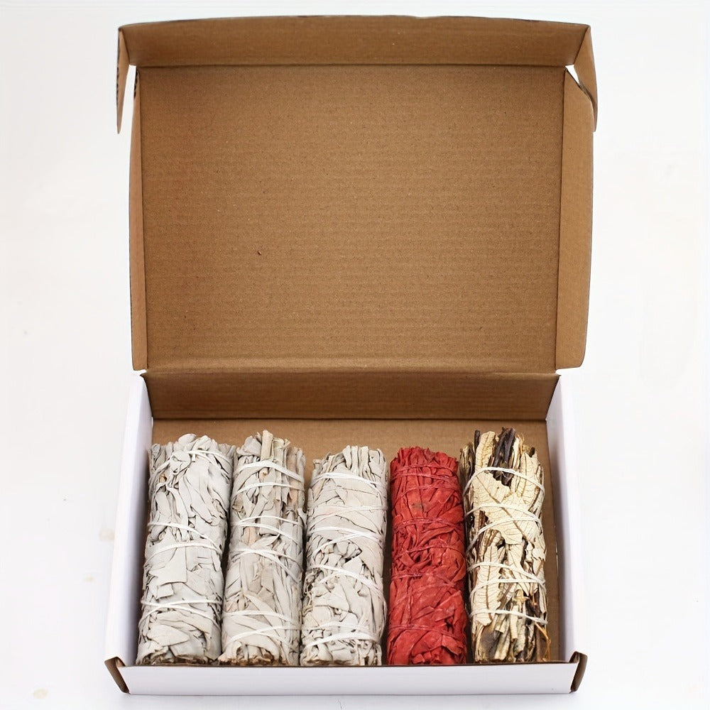 Aromatherapy Incense Sticks Kit, White Sage, Cedarwood, Dragon's Blood, Eucalyptus & Lavender