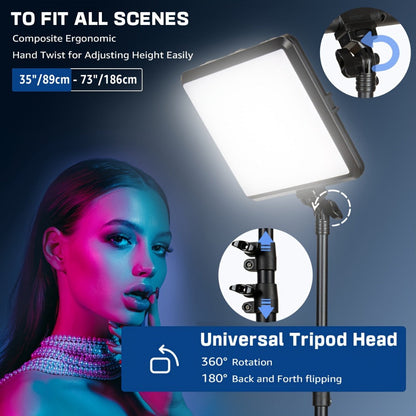 2-Pack LED Video Light Kit with Tripod Stand & Phone Holder, 2800-6500K Dimmable, CRI 97+, USB Powered Studio Lighting for YouTube