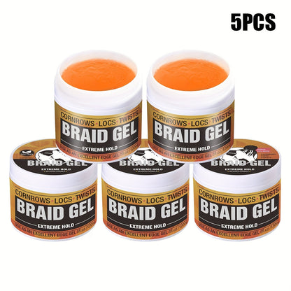 Extreme Hold Braid Gel & Edge Control Hair Wax Pomade – Anti-Frizz, Moisturizing, Long-Lasting for Braids, Locs, Twists & Sleek Styles