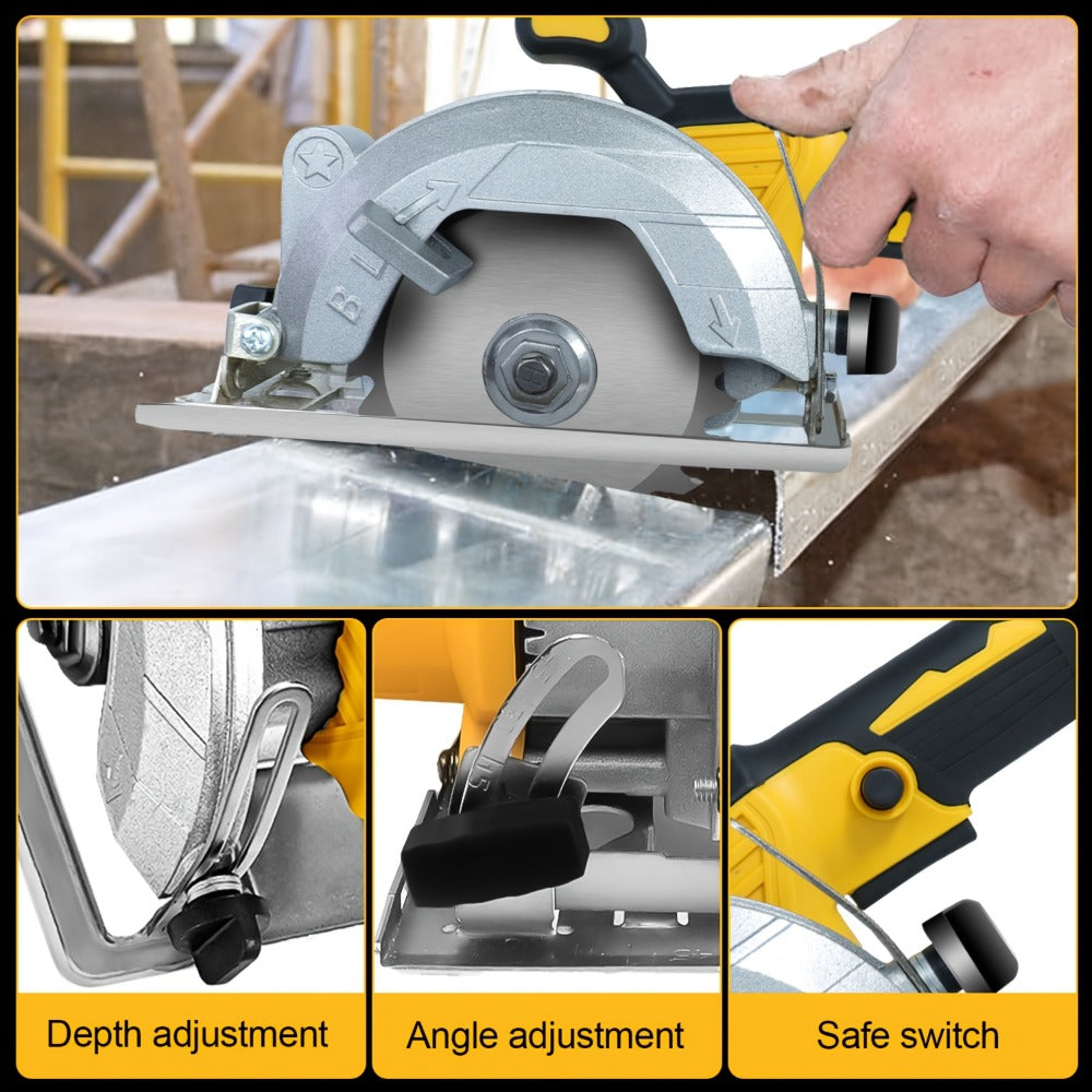 Brushless Circular Saw Kit 5-Inch 6900RPM with 4000mAh Battery Charger 4 Blades 45 Degree for Entryways, Bedrooms and Living Spaces