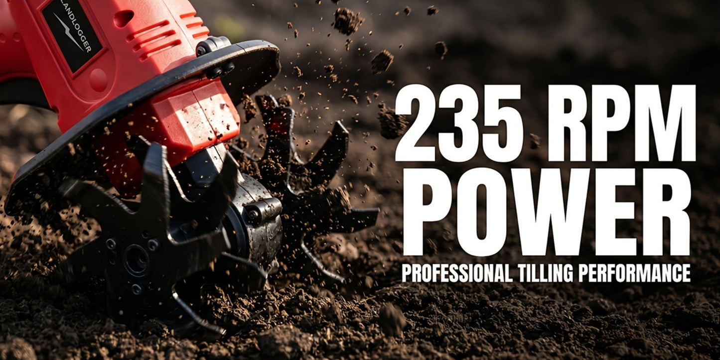 Cordless Electric Cultivator 20V Handheld Rotary Tiller, 9-Inch Width 6.6-Inch Depth, 1 or 2 Batteries & Charger