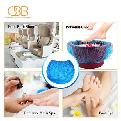 Disposable Pedicure Liners 400 Pack Single-Use HDPE Foot Bath Bowl Bags – Elastic Fit, Hygienic Nail Salon Foot Soak Liners for Professional