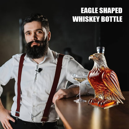 Eagle Shaped Whiskey Decanter with Wings Base, Elegant Animal Model for Home Bar Decor, Dining Table Centerpiece