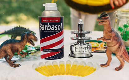 Dinosaur DNA Cryo Canister with Pop-Up Test Tube Rack - 10 DNA Sample Tubes, Movie Prop Replica