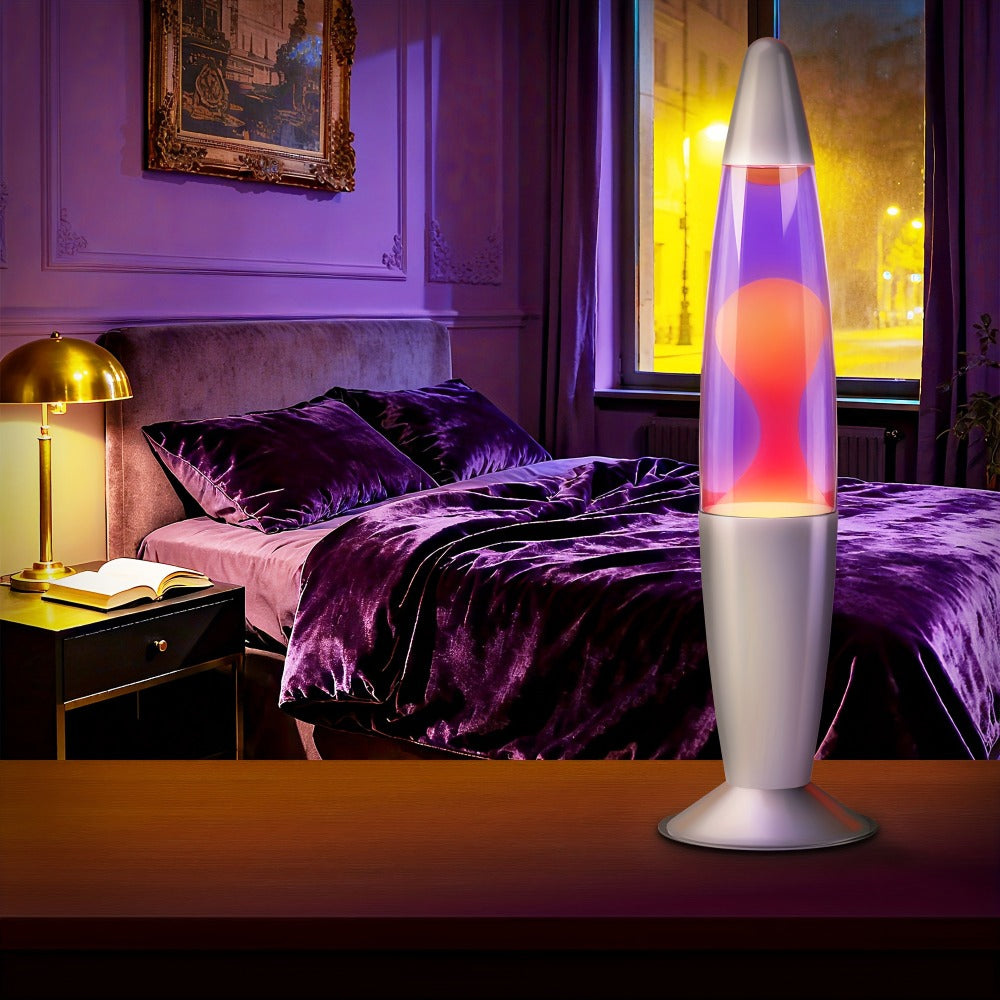 Lava Lamp 16 Inch for Bedroom Living Room Office, Relaxing Liquid Motion Lamp with Purple Water Yellow Wax