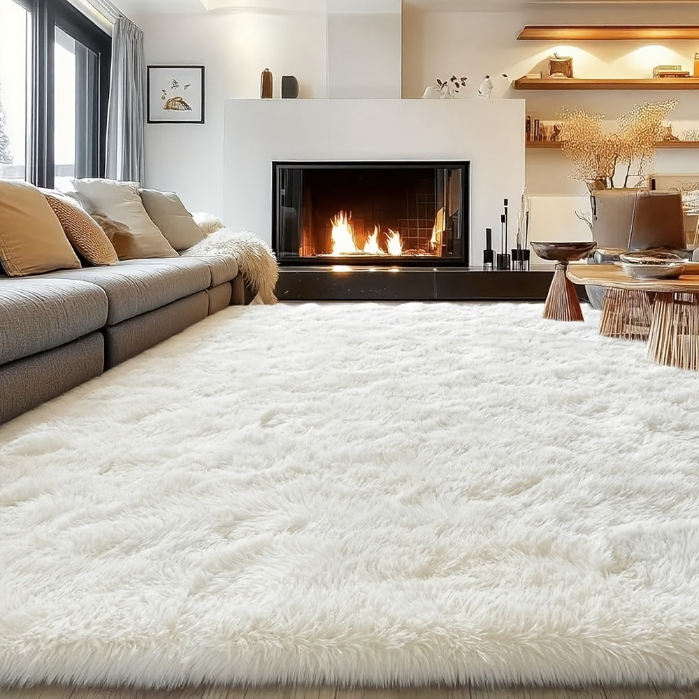 Area Rug for Bedroom, 8x10 Fluffy Shag with 1.8-Inch Plush Pile and Nine Colors for Bedroom or Living Room