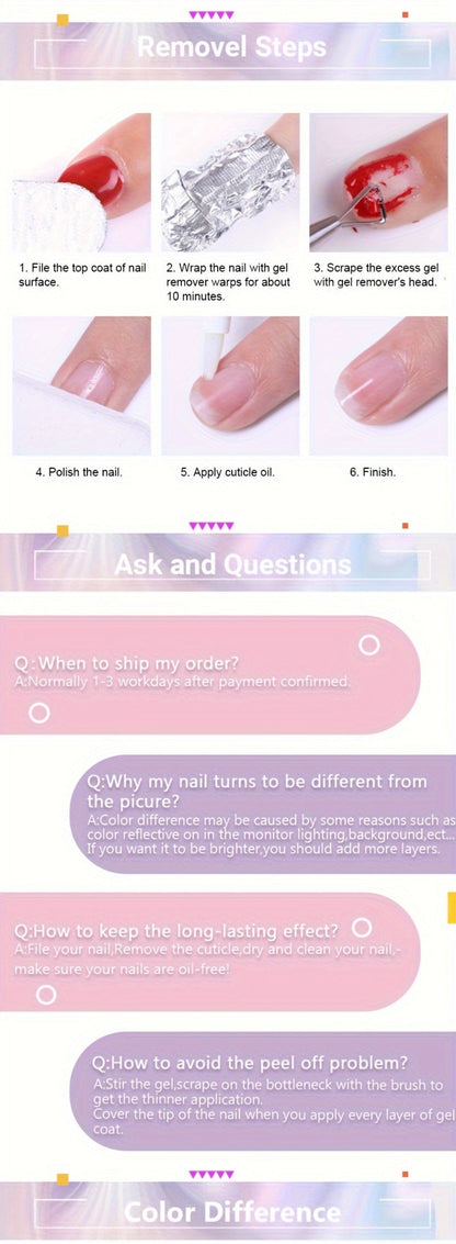 Builder Gel Nail Extension Kit – Quick Build UV LED Acrylic Gel in White Nude Pink Crystal for Nail Construction Overlay Sculpting Salon