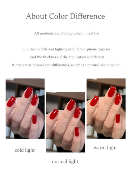 Gel Nail Polish Nine-Piece Ancola Red Solid Gel Set for Gradient and Ombre Nail Art in One Grid Case