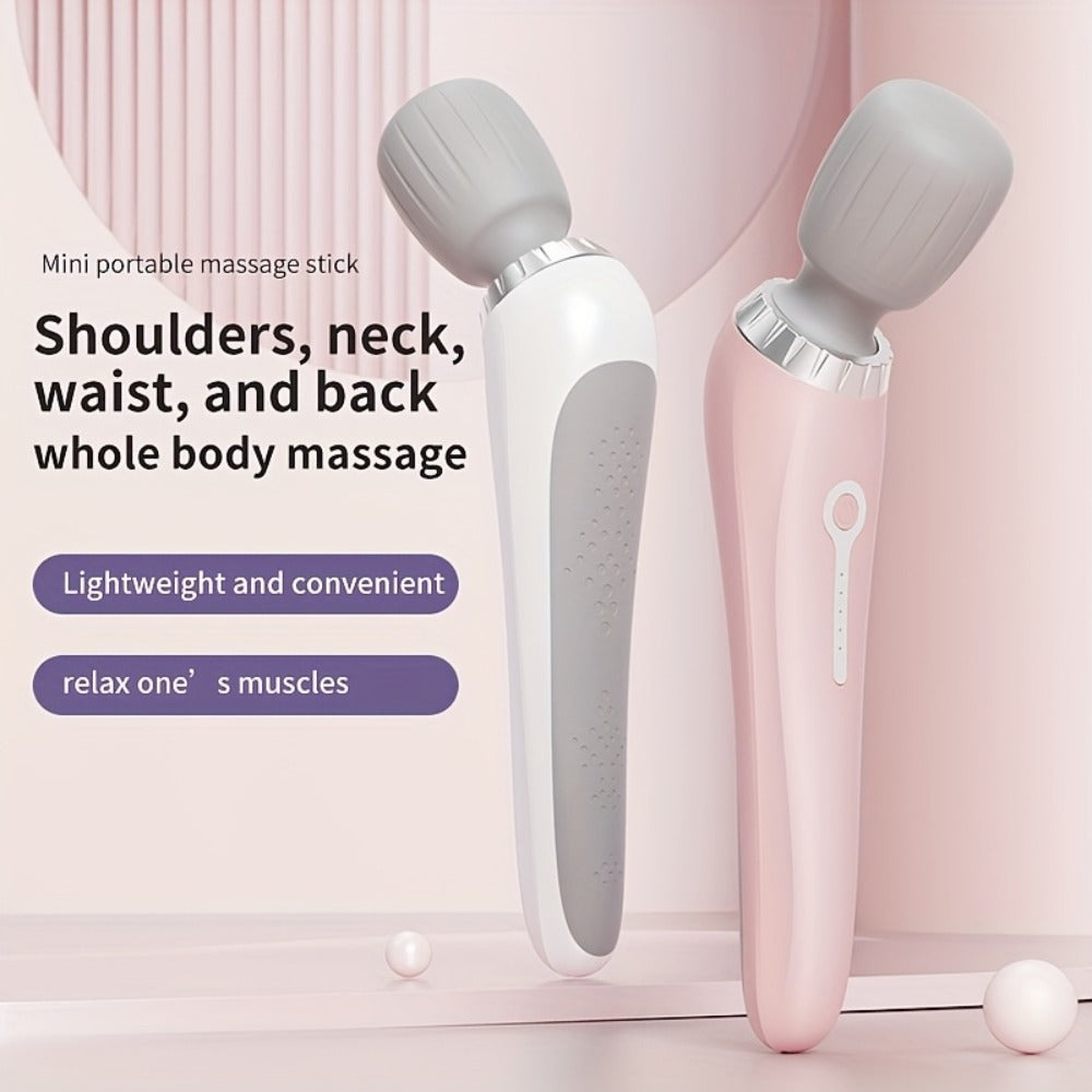 Portable Handheld Massage Stick, USB Rechargeable Wand Massager with 5 Adjustable Speed Levels, Relieves Neck