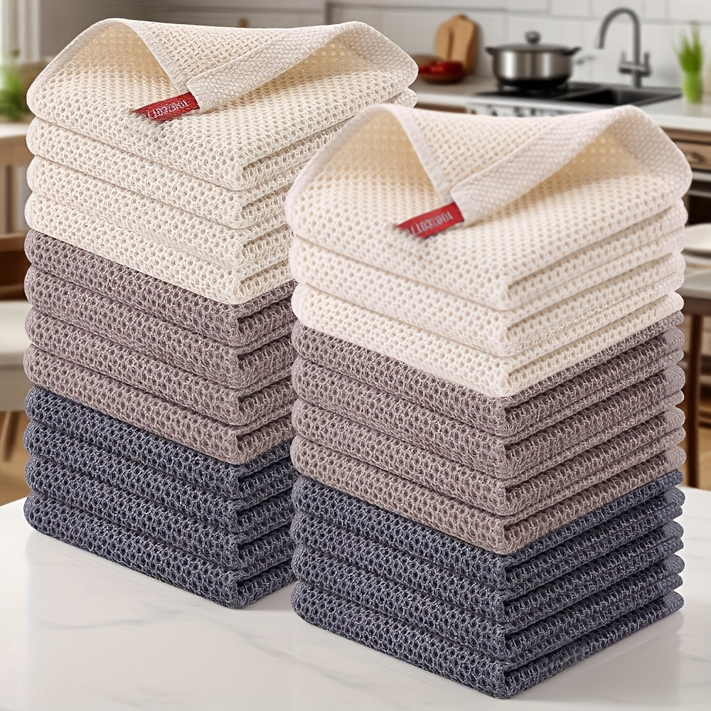 Kitchen Dish Cloths 23pcs 100% Cotton Waffle Weave Ultra Dish Towels 12x12 Inch for Cooking Cleaning Wiping Hands Kitchen Decor Gift