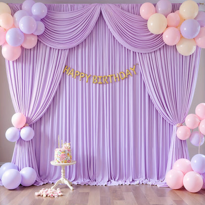 Photography Backdrop 4-Pack 5x10ft Polyester Spandex Background Cloth | Wrinkle-Resistant, Soft & Smooth with Pole Pockets | Wedding
