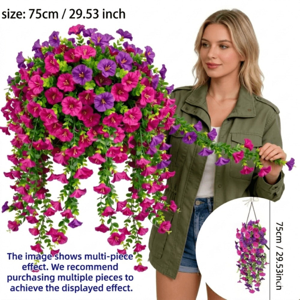 Artificial Rose Vine Hanging Garland 3pcs 216 Flowers – High-Density UV-Resistant Faux Rose Flower Vines with Realistic Roses & Foliage