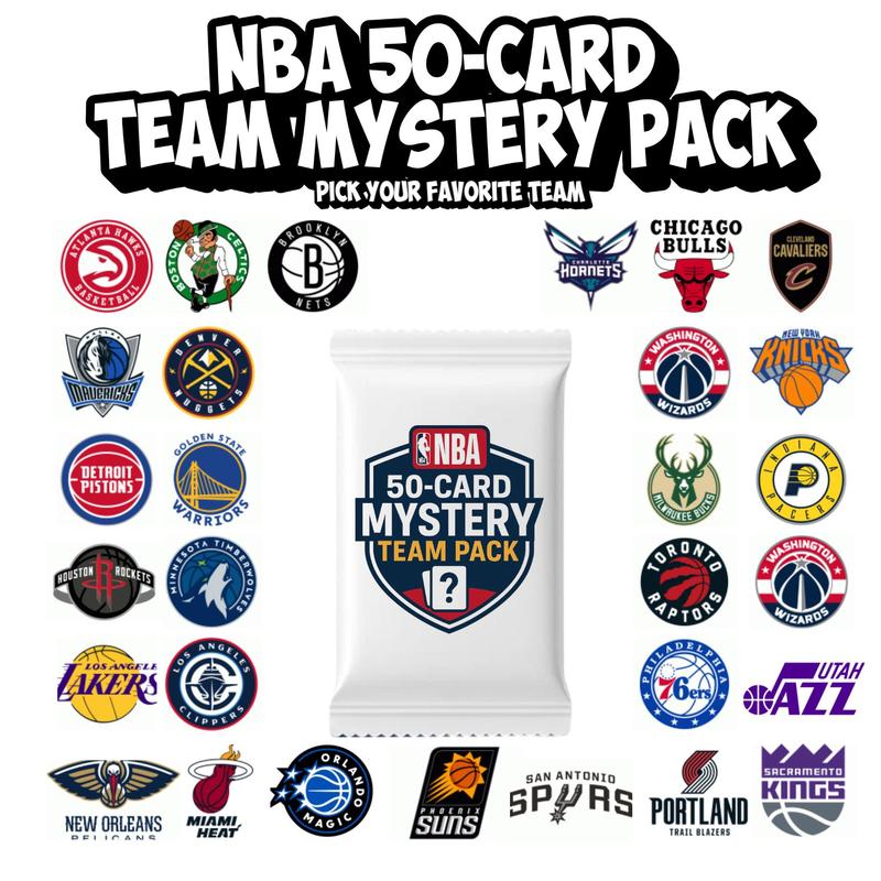 NBA Basketball Cards 50 Card Mystery Team Pack Pick Your Team All 30 NBA Teams Stars Rookies Inserts Parallels Legends from Prizm Donruss