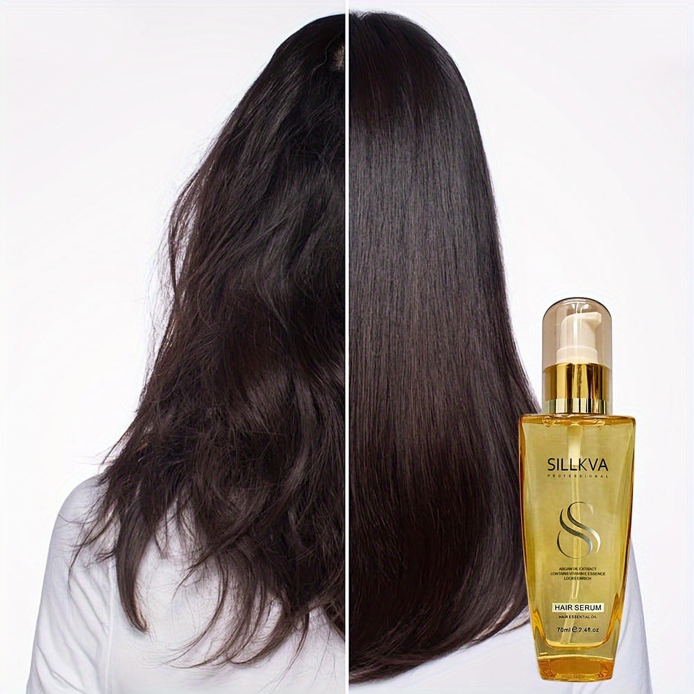 Argan Oil Hair Serum 2 Pack Anti-Frizz Nourishing Treatment for Dry Damaged Frizzy Flyaway Hair Moisturizing Smoothing Lightweight Leave-In