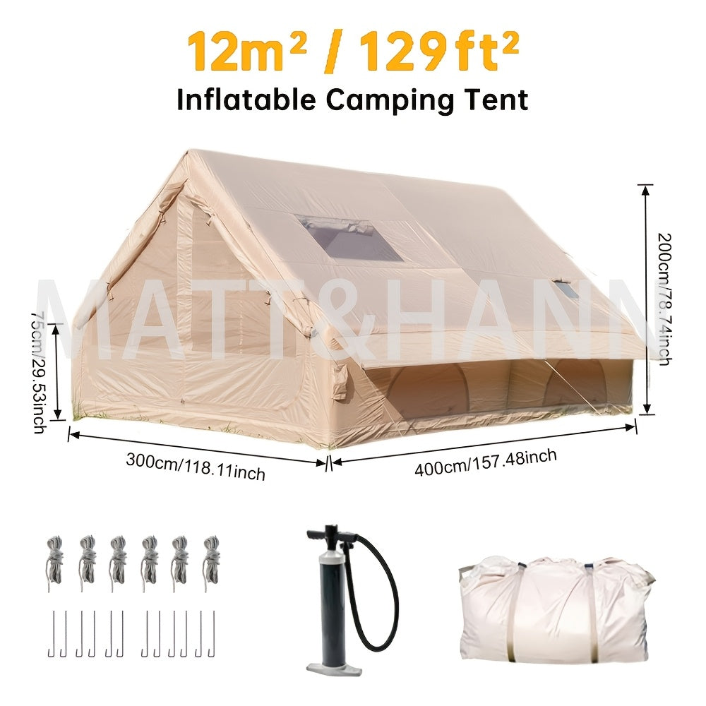 Inflatable Camping Tent 4-8 Person Air Cabin Glamping UV Protection for Garden, Patio and Yard Use
