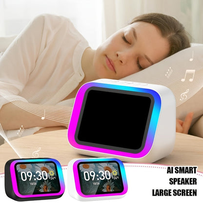 Smart Alarm Clock with AI Voice Assistant & Wireless Speaker - Dynamic RGB Light, Hi-Fi Stereo Sound
