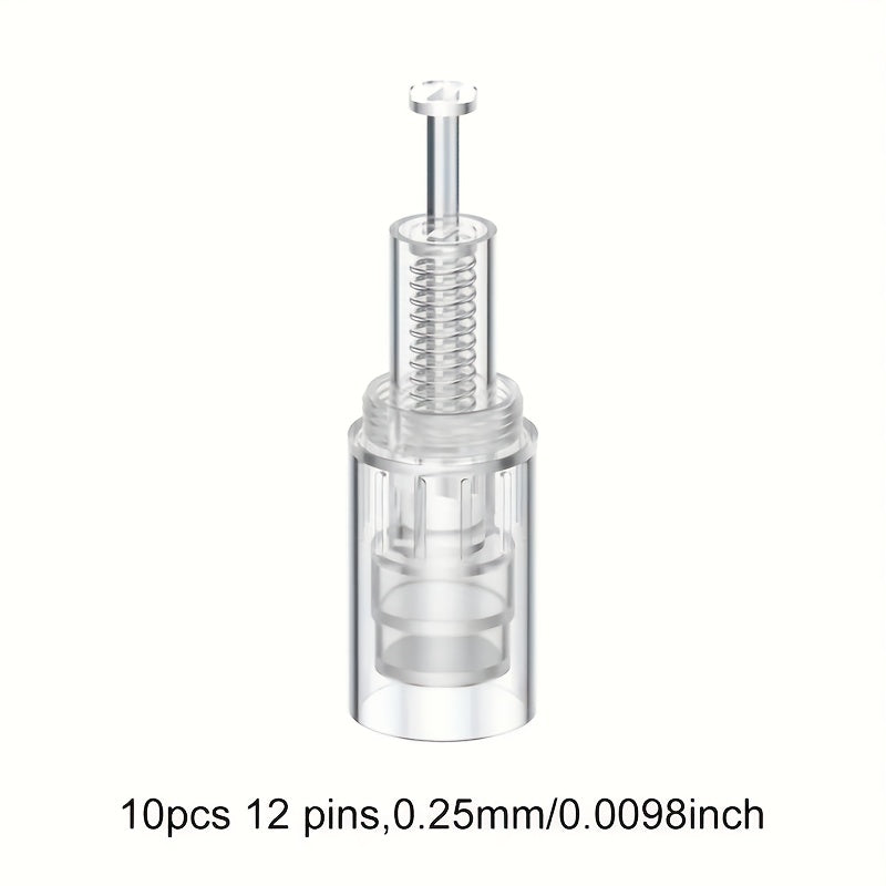 Microneedling Cartridges 10pcs Replacement Needle Tips for Derma Pen, 12 Pin 36 Pin R-Nano 0.25mm Screw-Lock