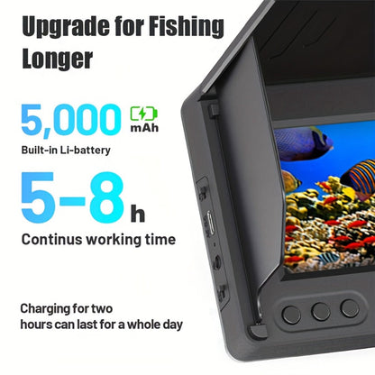 Underwater Fishing Camera 4.3-Inch HD Display with Night Vision & Triple Light Shielding, Portable Fish Finder with Bait Monitor