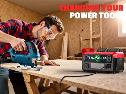 Pure Sine Wave Inverter 550W for 18V Battery - DC 18V to AC 110V, 2×USB-C 20W Fast Charge, 2×USB-A