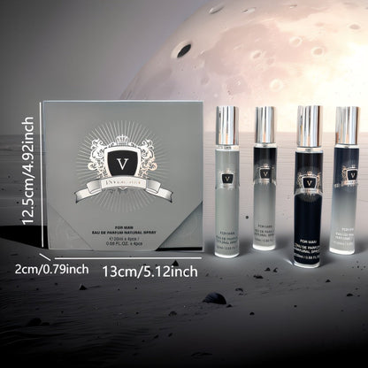Perfume Gift Set for Women 4 Pieces – Mini Travel Fragrance Set Long Lasting, Unisex Cologne Spray Portable Gift Box for Mother's Day