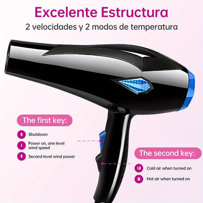 Handheld Hair Dryer with Six Color and Accessory-Package Selections, Rear Intake and Inline Plug Control