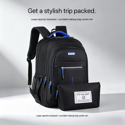 Business Travel Backpack for Men – Large Capacity Durable Nylon, Multi-Compartment, Adjustable Shoulder Straps