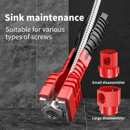 24-in-1 Sink Wrench Faucet Tool Kit Multi-Function Basin Wrench Long Handle for Kitchen Bathroom Plumbing