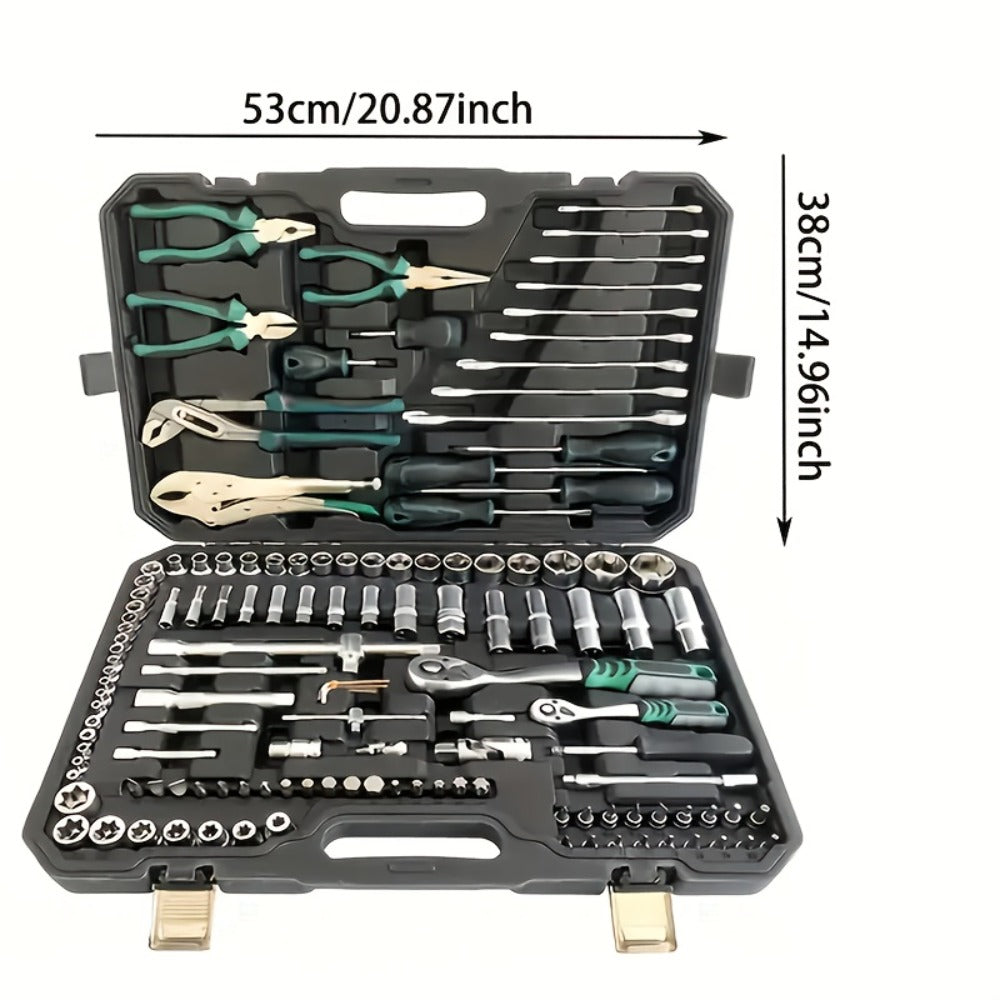 Emergency Vehicle Repair Tool Kit 45 to 171-Piece – Multi-Function Combination Wrench Set for Car, Bicycle & Motorcycle Outdoor Maintenance