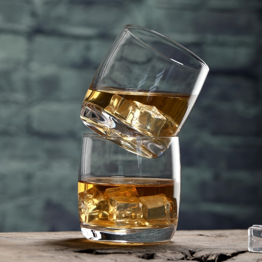 Crystal Rocks Glasses Set of 6, 10.5oz Premium Whiskey Tumbler, Clear Bourbon Scotch Cocktail Drinking Glasses