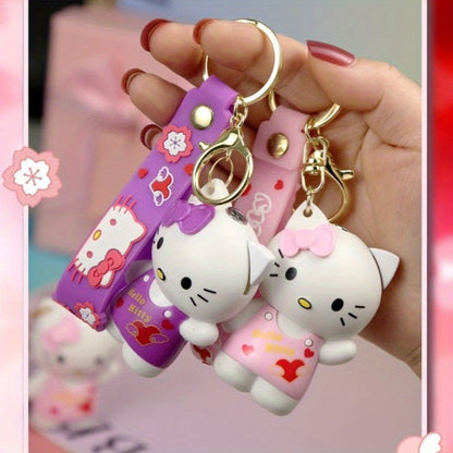 3D Cartoon Cute Character Lighter with Keychain - Red Flame Gas Lighter, Kawaii Design, Pink & Purple