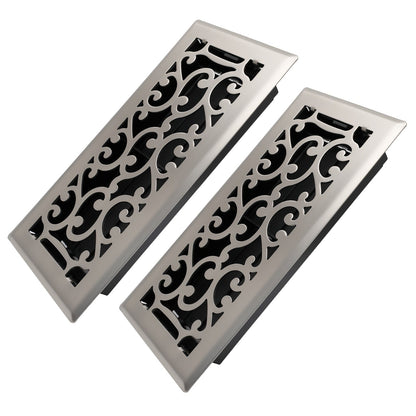 Floor Vent Register Cover 4x10 Inch Walkable Steel Decorative Air Vent Grille Adjustable for Entryways, Bedrooms and Living Spaces