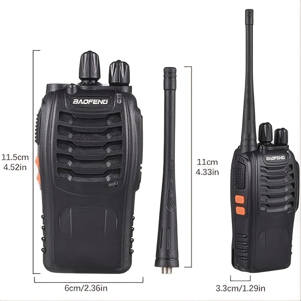 Baofeng UHF Walkie Talkies 16CH 5W, 2/4/6/8/10/12 Pack Two-Way Radios, USB Rechargeable 1500mAh Battery
