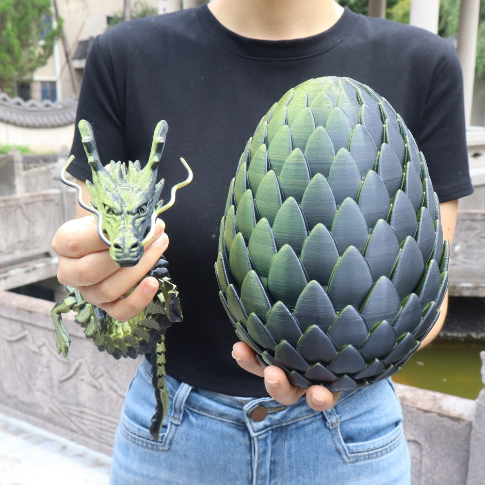 Dragon Egg Gift Set 3D Printed, 7.09in Scaled Egg + 23.62in Large Dragon with the Listed Color, Size or Set Options for Everyday Use