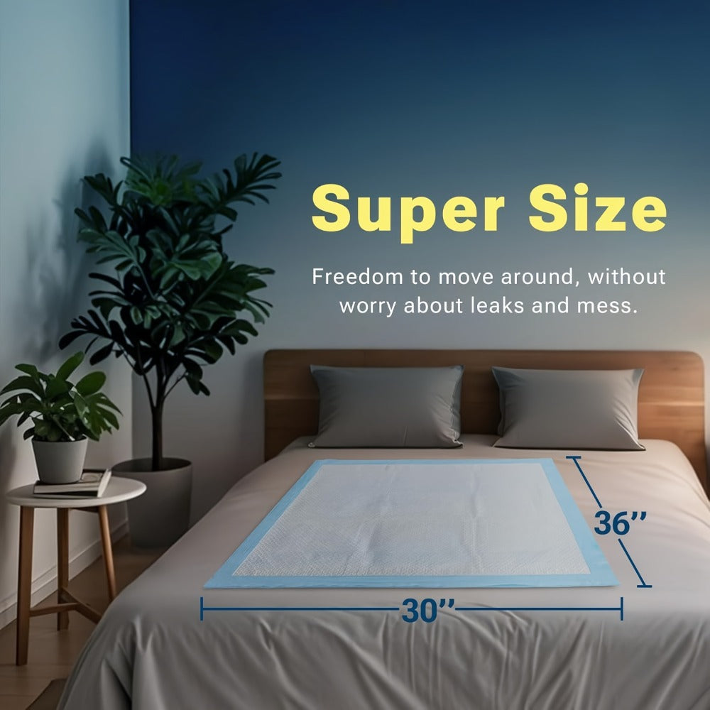 Disposable Bed Pads Extra Large 30x36 Inch, 6-Layer Leak-Proof Underpads for Adults, Seniors, Postpartum