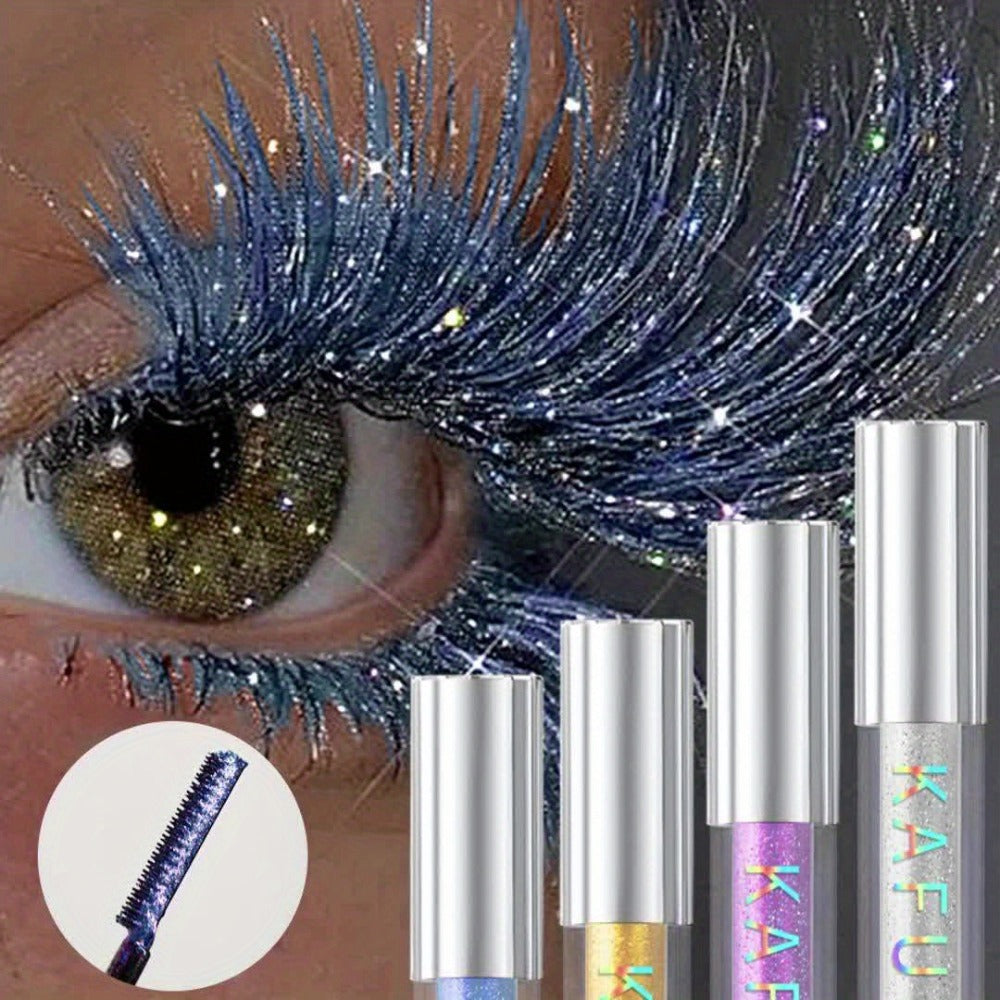 Colored Mascara Set 4pcs for Women – Vibrant Silver Blue Yellow Purple Curling Long-Lasting Formula, Highly Pigmented Bold Eye Makeup