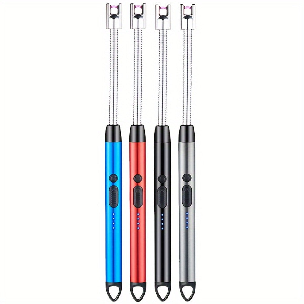 USB Rechargeable Arc Lighter 4-Pack Flameless Windproof Candle Lighter with Flexible Neck, 360° Rotation