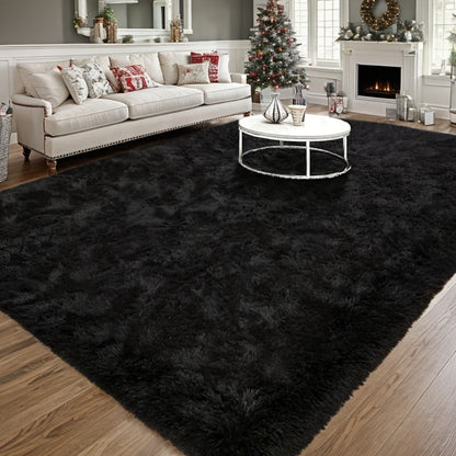 Gradient Color Soft Area Rug – Washable Anti-Slip Shaggy Fluffy Carpet for Living Room & Bedroom | Modern Machine-Made Floor Mat