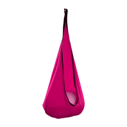 Nylon Hanging Hammock Chair with Inflatable Pillow, Storage Pocket and Four Colors for Indoor or Patio Use