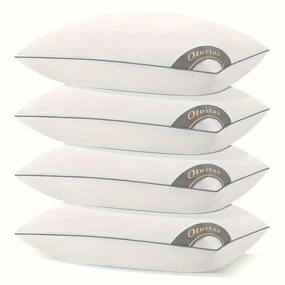 Hotel Quality Sleep Pillows Firm Support Cool-to-Touch Fiber Fill 2/4 Pack – Back Stomach Side Sleeper Pillow Set Soft Breathable Bed